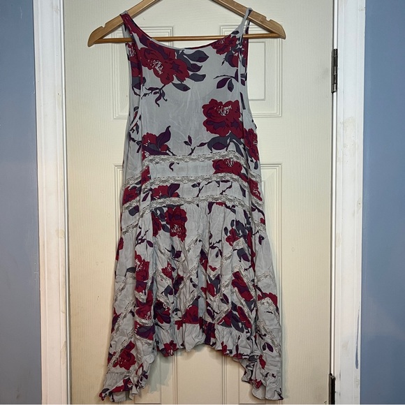 Intimately Free People Voile & Lace Trapeze Slip Dress Size XS Gray Floral - Picture 5 of 5